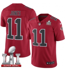 Men's Nike Atlanta Falcons #11 Julio Jones Limited Red Rush Super Bowl LI 51 NFL Jersey