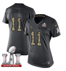 Women's Nike Atlanta Falcons #11 Julio Jones Limited Black 2016 Salute to Service Super Bowl LI 51 NFL Jersey