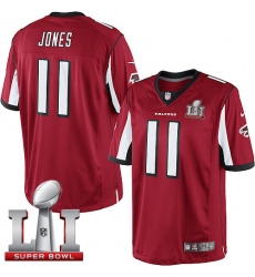 Youth Nike Atlanta Falcons #11 Julio Jones Red Team Color Super Bowl LI 51 Vapor Untouchable Limited Player NFL Jersey