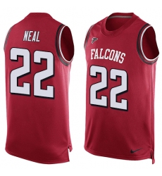 Men's Nike Atlanta Falcons #22 Keanu Neal Limited Red Player Name & Number Tank Top NFL Jersey