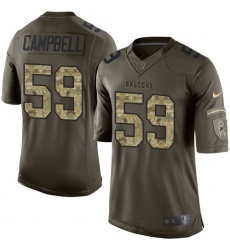 Men's Nike Atlanta Falcons #59 De'Vondre Campbell Elite Green Salute to Service NFL Jersey