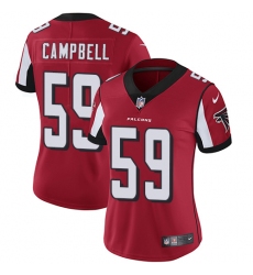 Women's Nike Atlanta Falcons #59 De'Vondre Campbell Elite Red Team Color NFL Jersey