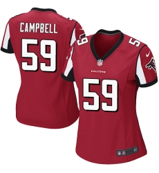 Women's Nike Atlanta Falcons #59 De'Vondre Campbell Game Red Team Color NFL Jersey