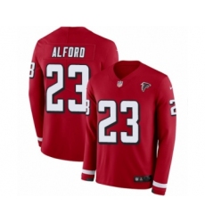 Youth Nike Atlanta Falcons #23 Robert Alford Limited Red Therma Long Sleeve NFL Jersey