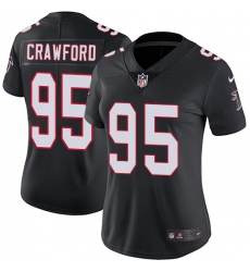 Women's Nike Atlanta Falcons #95 Jack Crawford Elite Black Alternate NFL Jersey