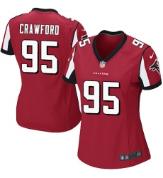 Women's Nike Atlanta Falcons #95 Jack Crawford Game Red Team Color NFL Jersey