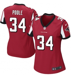 Women's Nike Atlanta Falcons #34 Brian Poole Game Red Team Color NFL Jersey