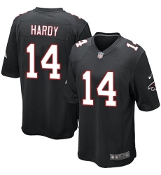 Men's Nike Atlanta Falcons #14 Justin Hardy Game Black Alternate NFL Jersey