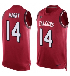 Men's Nike Atlanta Falcons #14 Justin Hardy Limited Red Player Name & Number Tank Top NFL Jersey