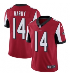 Men's Nike Atlanta Falcons #14 Justin Hardy Red Team Color Vapor Untouchable Limited Player NFL Jersey