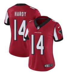 Women's Nike Atlanta Falcons #14 Justin Hardy Elite Red Team Color NFL Jersey