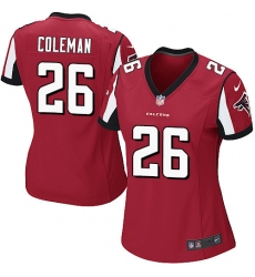 Women's Nike Atlanta Falcons #26 Tevin Coleman Game Red Team Color NFL Jersey