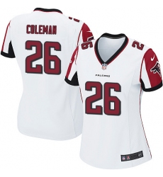 Women's Nike Atlanta Falcons #26 Tevin Coleman Game White NFL Jersey