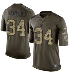 Youth Nike New York Giants #34 Shane Vereen Elite Green Salute to Service NFL Jersey