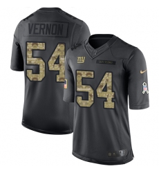 Youth Nike New York Giants #54 Olivier Vernon Limited Black 2016 Salute to Service NFL Jersey