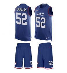 Men's Nike New York Giants #52 Jonathan Casillas Limited Royal Blue Tank Top Suit NFL Jersey