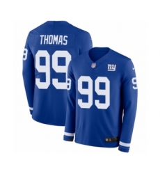 Men's Nike New York Giants #99 Robert Thomas Limited Royal Blue Therma Long Sleeve NFL Jersey