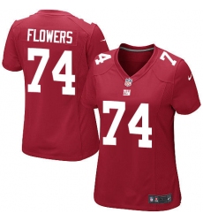 Women's Nike New York Giants #74 Ereck Flowers Game Red Alternate NFL Jersey