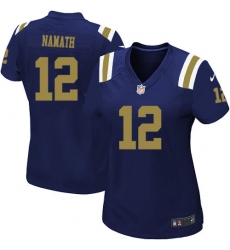 Women's Nike New York Jets #12 Joe Namath Elite Navy Blue Alternate NFL Jersey