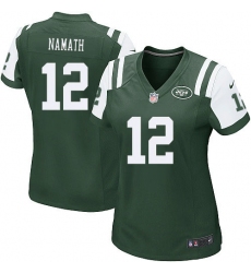 Women's Nike New York Jets #12 Joe Namath Game Green Team Color NFL Jersey