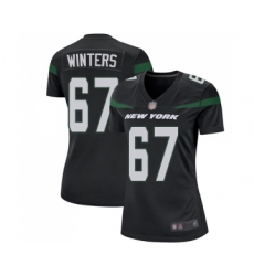 Women's New York Jets #67 Brian Winters Game Black Alternate Football Jersey