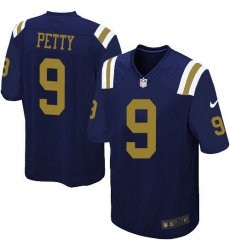 Youth Nike New York Jets #9 Bryce Petty Elite Navy Blue Alternate NFL Jersey