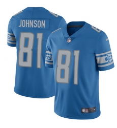Youth Nike Detroit Lions #81 Calvin Johnson Elite Light Blue Team Color NFL Jersey