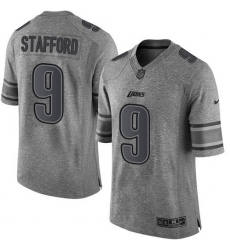 Men's Nike Detroit Lions #9 Matthew Stafford Limited Gray Gridiron NFL Jersey