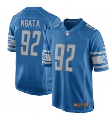 Men's Nike Detroit Lions #92 Haloti Ngata Game Light Blue Team Color NFL Jersey