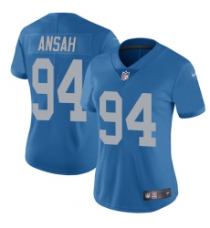 Women's Nike Detroit Lions #94 Ziggy Ansah Elite Blue Alternate NFL Jersey