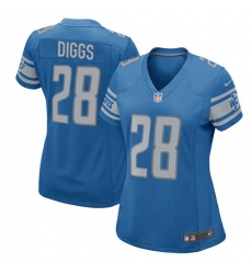 Women's Nike Detroit Lions #28 Quandre Diggs Game Light Blue Team Color NFL Jersey