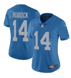 Women's Nike Detroit Lions #14 Jake Rudock Elite Blue Alternate NFL Jersey