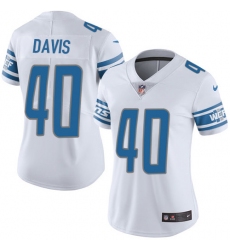 Women's Nike Detroit Lions #40 Jarrad Davis Elite White NFL Jersey