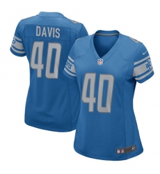 Women's Nike Detroit Lions #40 Jarrad Davis Game Light Blue Team Color NFL Jersey