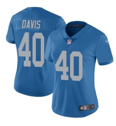Women's Nike Detroit Lions #40 Jarrad Davis Limited Blue Alternate Vapor Untouchable NFL Jersey