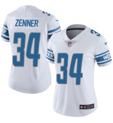 Women's Nike Detroit Lions #34 Zach Zenner Elite White NFL Jersey