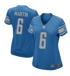 Women's Nike Detroit Lions #6 Sam Martin Game Light Blue Team Color NFL Jersey