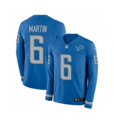 Youth Nike Detroit Lions #6 Sam Martin Limited Blue Therma Long Sleeve NFL Jersey