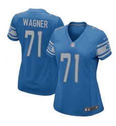 Women's Nike Detroit Lions #71 Ricky Wagner Game Light Blue Team Color NFL Jersey