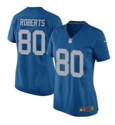 Women's Nike Detroit Lions #80 Michael Roberts Game Blue Alternate NFL Jersey
