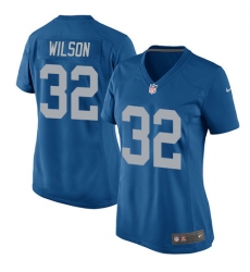 Women's Nike Detroit Lions #32 Tavon Wilson Game Blue Alternate NFL Jersey