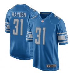 Men's Nike Detroit Lions #31 D.J. Hayden Game Light Blue Team Color NFL Jersey