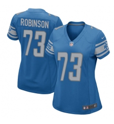 Women's Nike Detroit Lions #73 Greg Robinson Game Light Blue Team Color NFL Jersey