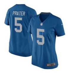 Women's Nike Detroit Lions #5 Matt Prater Game Blue Alternate NFL Jersey