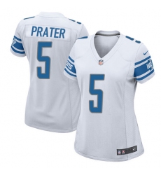 Women's Nike Detroit Lions #5 Matt Prater Game White NFL Jersey