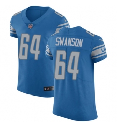 Men's Nike Detroit Lions #64 Travis Swanson Light Blue Team Color Vapor Untouchable Elite Player NFL Jersey