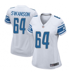 Women's Nike Detroit Lions #64 Travis Swanson Game White NFL Jersey