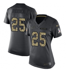 Women's Nike Detroit Lions #25 Theo Riddick Limited Black 2016 Salute to Service NFL Jersey