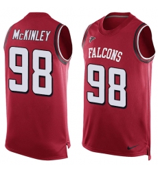 Men's Nike Atlanta Falcons #98 Takkarist McKinley Limited Red Player Name & Number Tank Top NFL Jersey