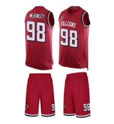 Men's Nike Atlanta Falcons #98 Takkarist McKinley Limited Red Tank Top Suit NFL Jersey